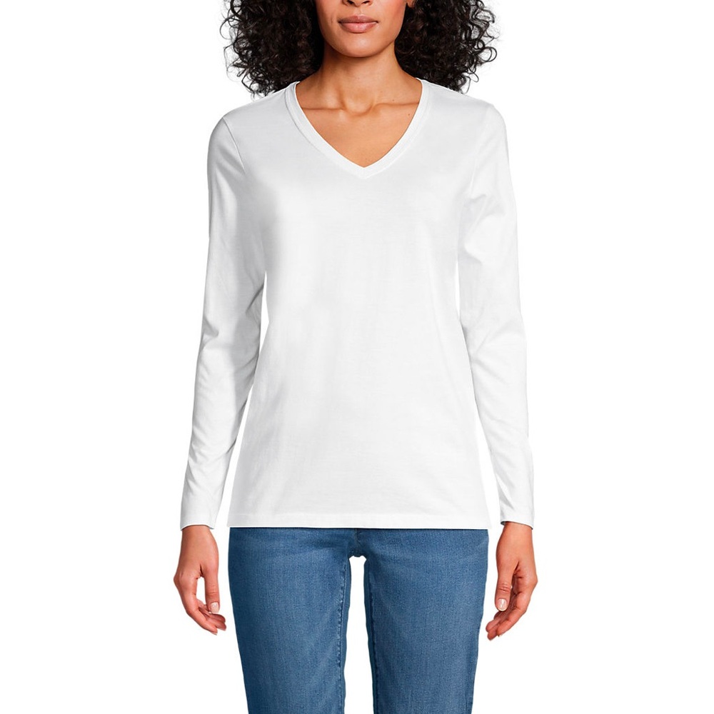 NWT Relaxed Supima Cotton Long Sleeve V-Neck T-Shirt